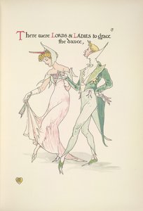 Un giovane uomo e una donna che si preparano a ballare da Walter Crane