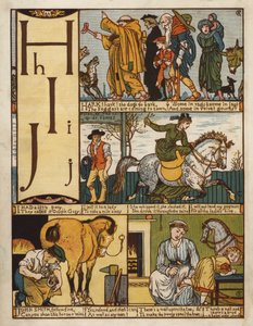 Alfabeto (litografia a colori) da Walter Crane