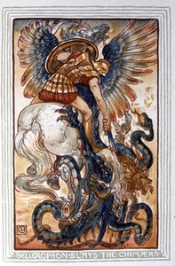 Bellerofonte uccide la Chimera, c. 1900 da Walter Crane