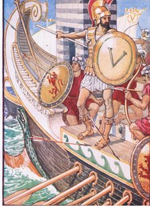 Divenne un bersaglio per ogni freccia (illustrazione da La storia della Grecia, anni 
