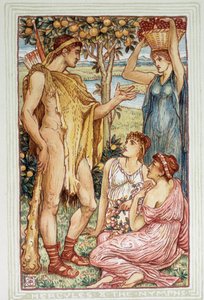 Ercole (Eracle) e le ninfe - in "A wonder book for girls and boys" di Walter Crane