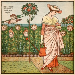 Come cresce il giardino della mia signora, dal libro di pittura di Walter Crane, pub. 1889 da Walter Crane