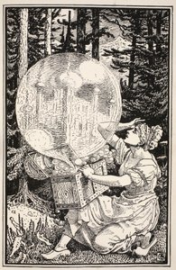 Uscì una cupola di vetro come una bolla di sapone, che si alzava in aria, illustrazione da 