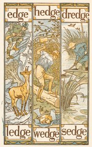 Parole in rima che finiscono con la lettera E. The Golden Primer da Walter Crane