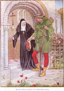 Robin Hood arriva a Kirkley Hall, c.1920 da Walter Crane