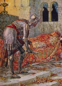 Sir Lancillotto nella Cappella Pericolosa, 1911 da Walter Crane