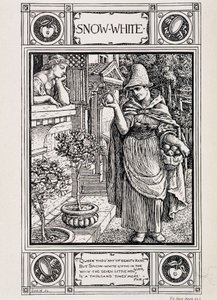 Biancaneve e la strega che le porge la mela - in 