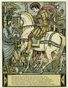 Il Principe chiede indicazioni, da Il Libro delle Immagini di Barbablù, pub. 1879 da Walter Crane