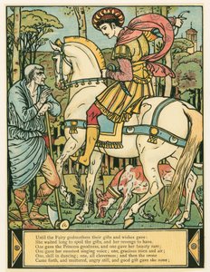 Il principe chiede indicazioni, da The Blue Beard Picture Book da Walter Crane