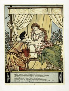 Il Principe sveglia la Bella, da The Blue Beard Picture Book, pub. 1879 da Walter Crane