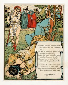 Il gigante si rompe il collo, dal libro illustrato di Barbablù da Walter Crane