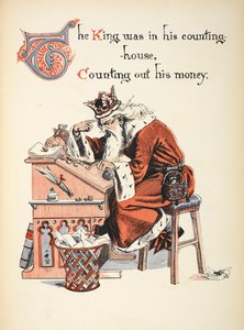 Il re era nel suo ufficio, contando i suoi soldi. da Walter Crane
