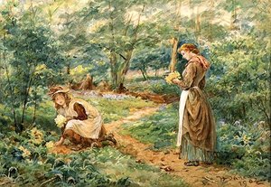 Ragazze che raccolgono fiori selvatici da Walter Duncan