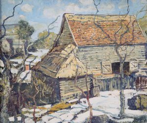 Fienile in Pennsylvania nella neve da Walter Elmer Schofield