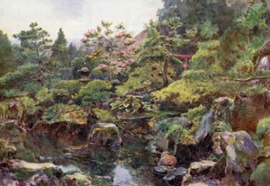 Un giardino roccioso e acquatico, Hakone da Walter Frederick Roofe Tyndale