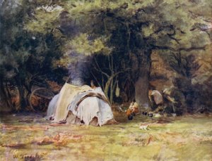 La Nuova Foresta: Il campo degli zingari vicino ai canili tra Lyndhurst e Minstead da Walter Frederick Roofe Tyndale