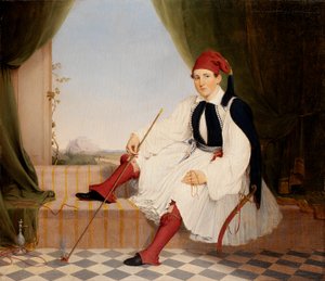 Ritratto di John B. Carmac, in costume da evasore greco