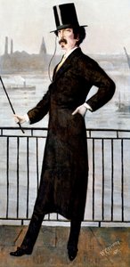 James Abbott McNeill Whistler sulla vedetta della sua casa a Lindsey Row, Chelsea, 1871 da Walter Greaves
