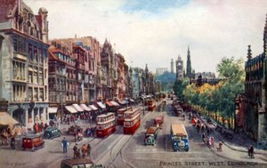 Princes Street, Ovest, Edimburgo da Walter Henry Sweet