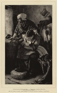 Gli uomini devono lavorare e le donne devono piangere, anche se le tempeste sono improvvise e le acque profonde, e la barra del porto geme da Walter Langley