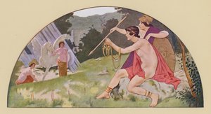 Bellerofonte che riceve da Minerva il cavallo alato Pegaso (litografia a colori) da Walter MacEwen