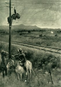 Boeri colti in flagrante mentre tagliano i fili del telegrafo da Walter Paget