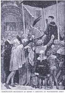 Processione di incoronazione di Enrico V che arriva all