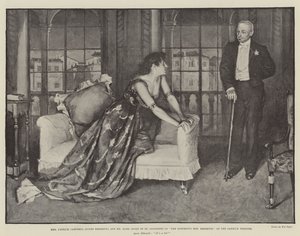 Mrs Patrick Campbell (Agnes Ebbsmith) e Mr Hare (Duca di St Olpherts) in The Notorious Mrs Ebbsmith, al Garrick Theatre da Walter Paget