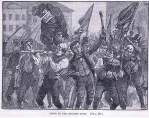 Scena nei disordini di Belfast 1864 d.C. da Walter Paget