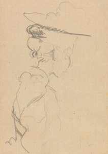 Testa e Spalle di una Donna con Cappello, in Profilo Perso, a Destra da Walter Richard Sickert