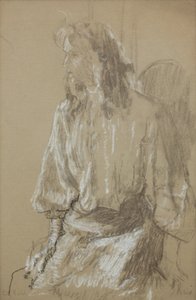 Piccola Rachele, 1906 circa (gesso bianco e nero su carta grigia) da Walter Richard Sickert