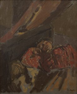 Camicetta a motivi rossi, 1907 circa (olio su tela) da Walter Richard Sickert