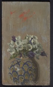 Violette dolci - Violette bianche e blu in una ciotola decorata, c.1884 da Walter Richard Sickert