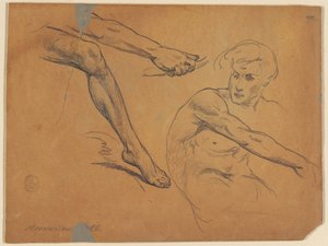 Studi di un nudo seduto da Walter Shirlaw