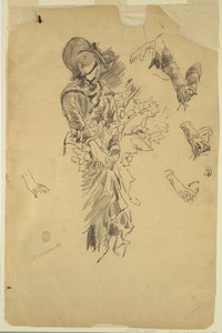 Studio di figura per "In montagna" da Walter Shirlaw