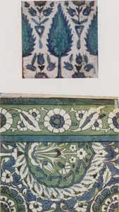 Piastrella siriana, del XVIII secolo, da una moschea di Damasco, Piastrella siriana, XVI o XVII secolo, da una moschea di Damasco da Walter Spencer Stanhope Tyrwhitt