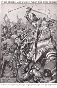 Quando i francesi e gli inglesi combatterono ad Azincourt, illustrazione 