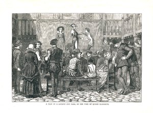 Una rappresentazione in un cortile di una locanda elisabettiana di Londra, 1878