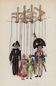 Vecchio giocattolo dipinto da Walter Trier (litografia a colori) da Walter Trier