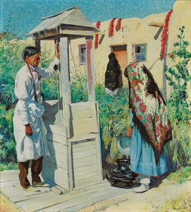 Scena di un pozzo Pueblo da Walter Ufer