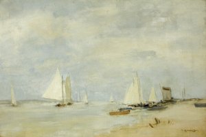 Yacht nel taglio da Walter Westley Russell
