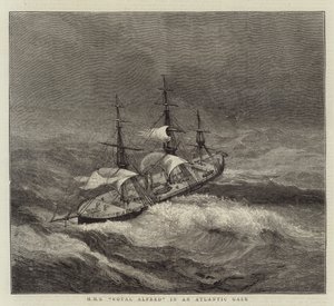 HMS Royal Alfred in una tempesta atlantica da Walter William May