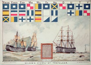Il segnale di Nelson a Trafalgar nel 1805, da 