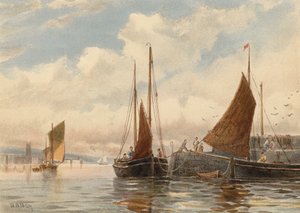 Luggers di Penzance a Newlyn da Walter William May