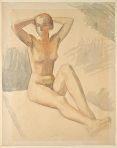 Nudo femminile seduto da Walther Gamerith