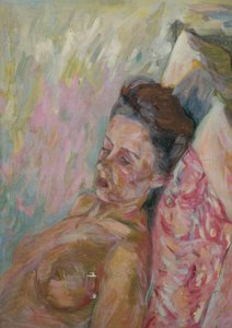 Nudo femminile su cuscini