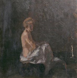 Nudo femminile su sfondo scuro