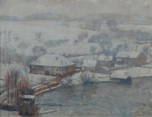 Paesaggio invernale sul lago Attersee da Walther Gamerith