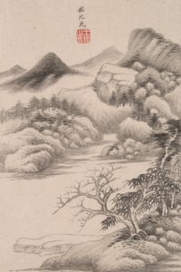 Paesaggio nello stile di vari vecchi maestri: Paesaggio dopo Dong Yuan da Wang Jian