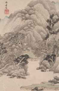 Paesaggio nello stile di vari vecchi maestri: Paesaggio dopo Fan Kuan da Wang Jian